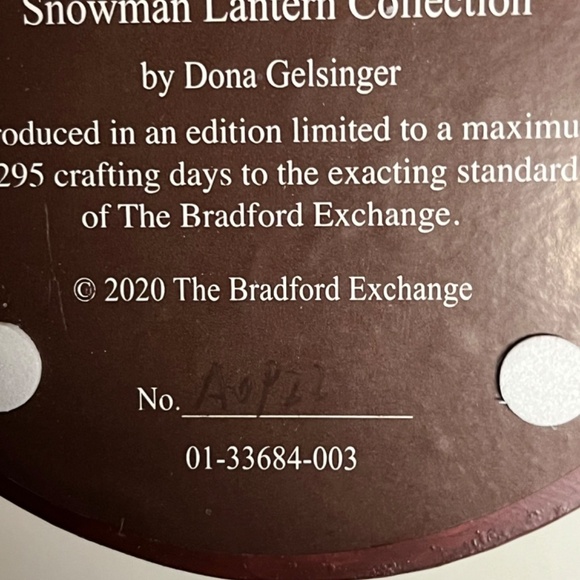 Bradford Exchange Snowman Be Merry Shine Bright Lantern Collection Gelsinger - Picture 6 of 9